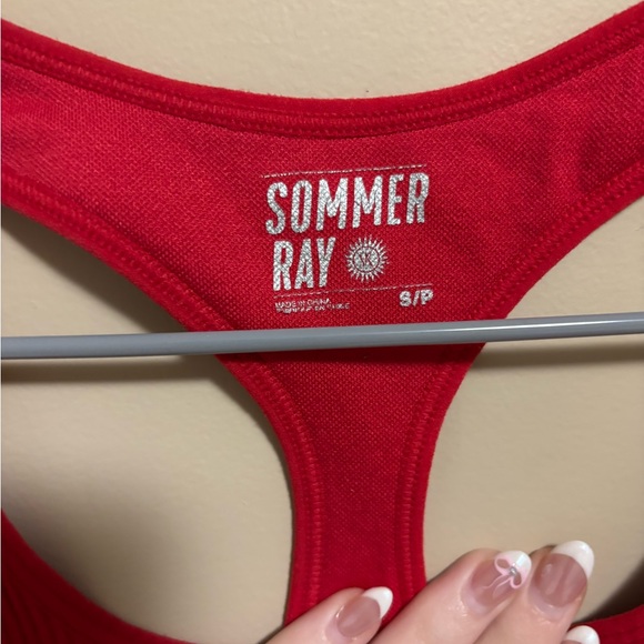 Sommer Ray Red Ribbed Sports Bra - Picture 3 of 3